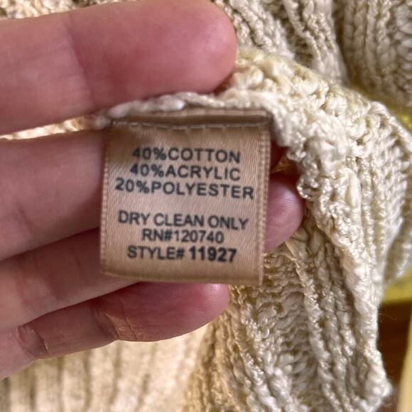 Mystree Women's Beige Lace Inset Pullover Sweater Size L. NEW - Picture 7 of 7